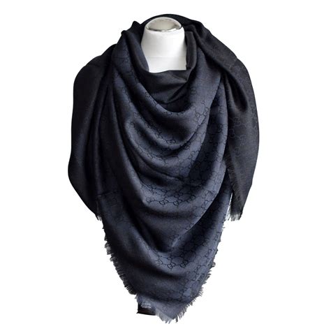 gucci scarf navy blue|silk gucci scarf women.